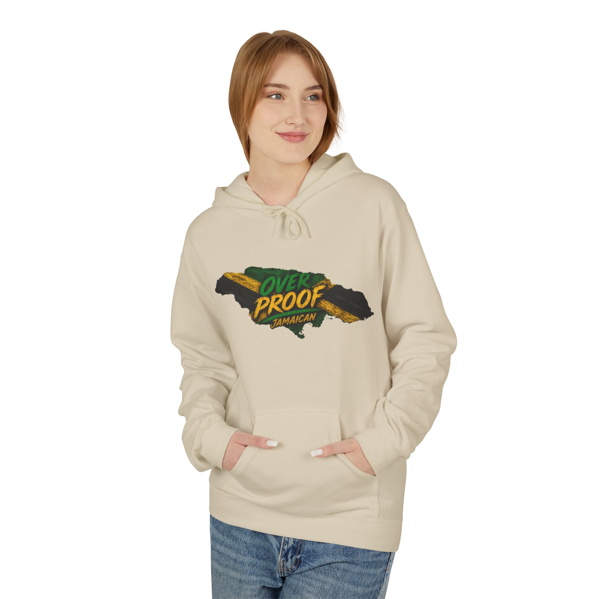 Jamaica Pride Men Hoodie — "Overproof Jamaican" Map Graphic