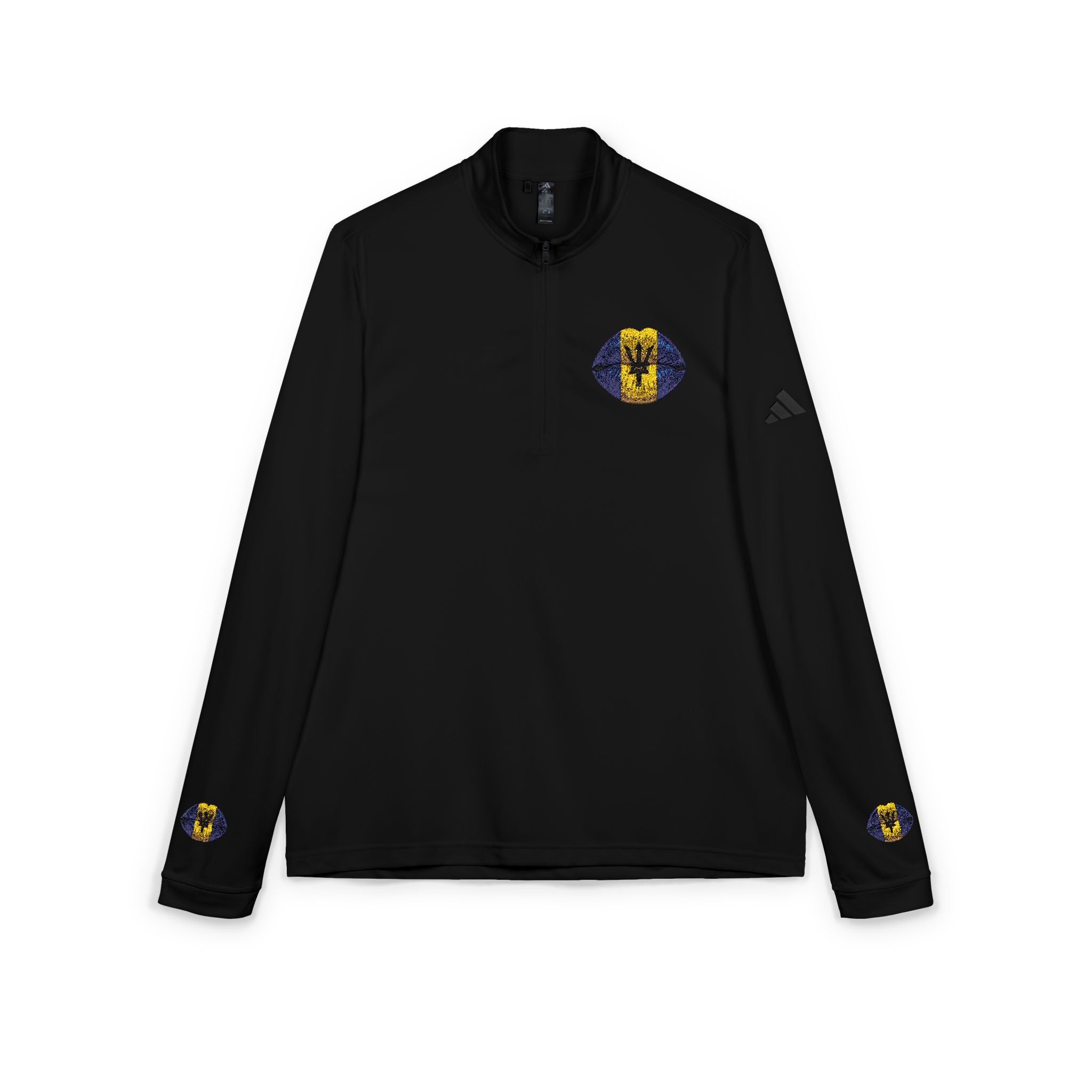 Embroidered Quarter-Zip Pullover — White Athletic Golf Top