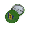Barbados Flag Map Pin Button — Patriotic Round Badge