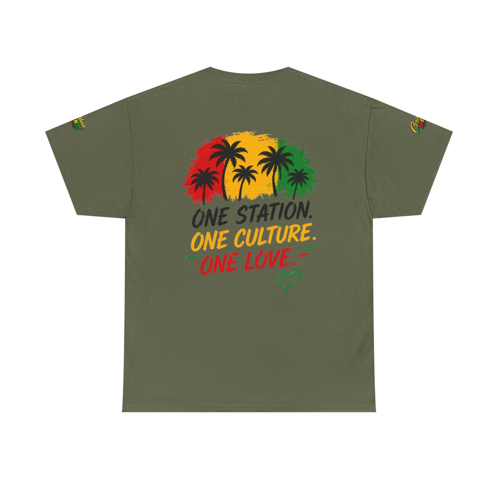 One Station One Culture One Love Men T-Shirt — Reggae Palm Tree Rasta Graphic Tee