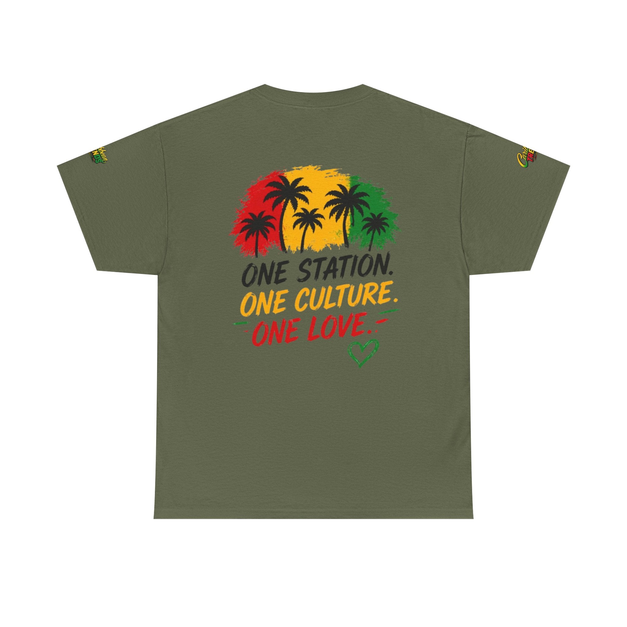 One Station One Culture One Love Men T-Shirt — Reggae Palm Tree Rasta Graphic Tee