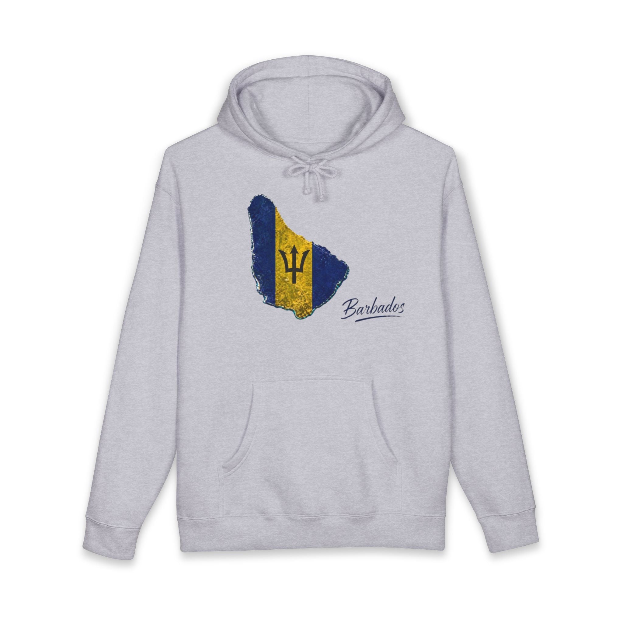 Barbados Flag Map Men Hoodie — Vintage Island Pride Pullover
