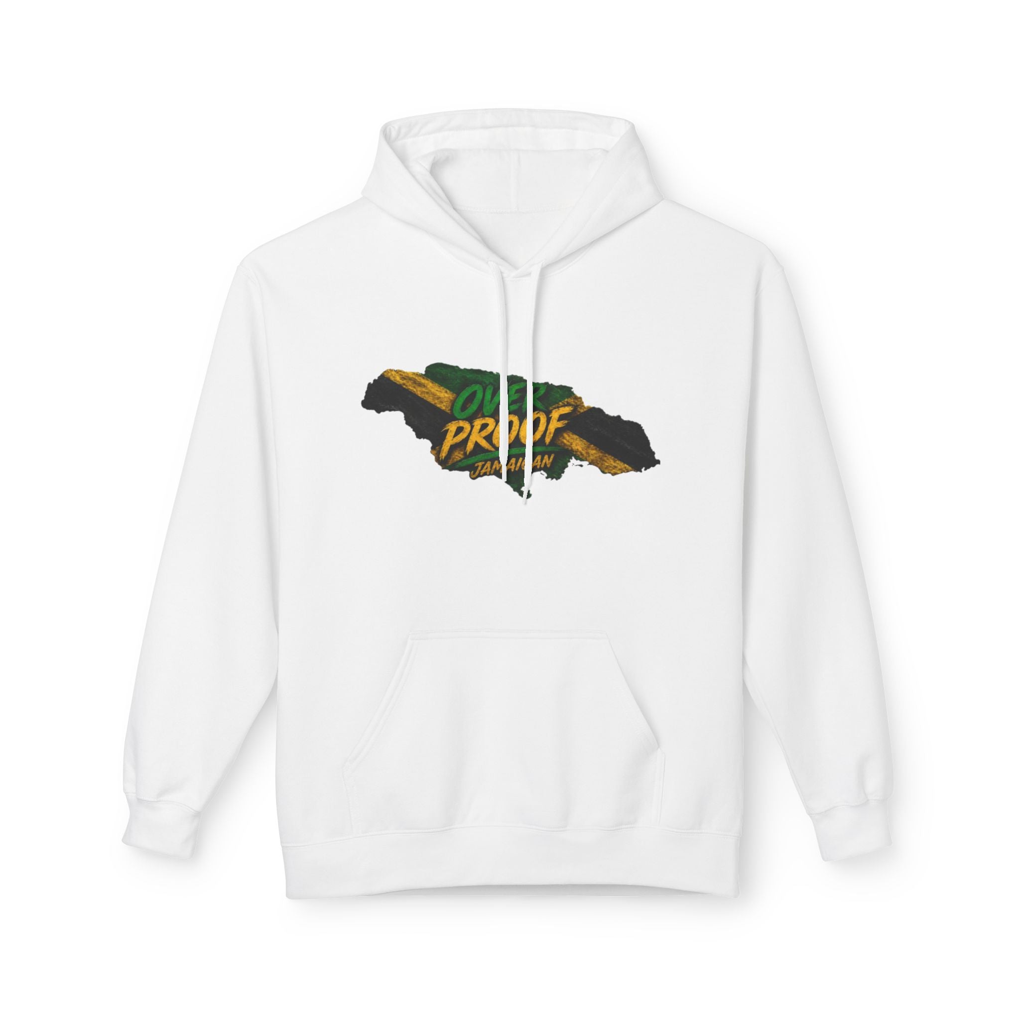 Jamaica Pride Men Hoodie — "Overproof Jamaican" Map Graphic