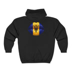 Barbados Flag Lip Print Zip Hoodie