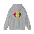 Flag Lip Print Hoodie — Ghana Flag Kiss Graphic Hooded Sweatshirt
