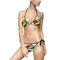 Tropical Caribbean Triangle Bikini — Colorful Floral Tie-Side Swimsuit