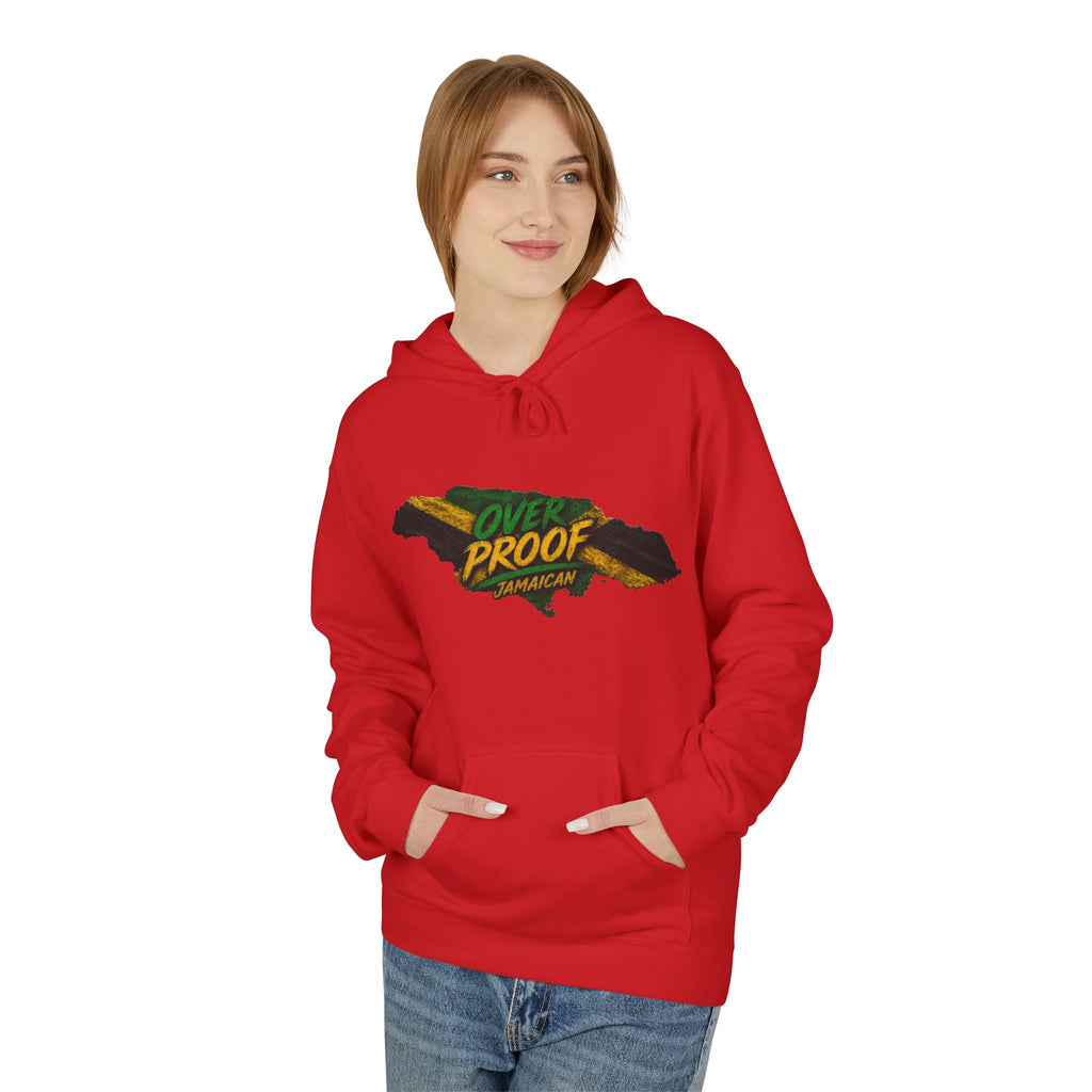 Jamaica Pride Men Hoodie — "Overproof Jamaican" Map Graphic