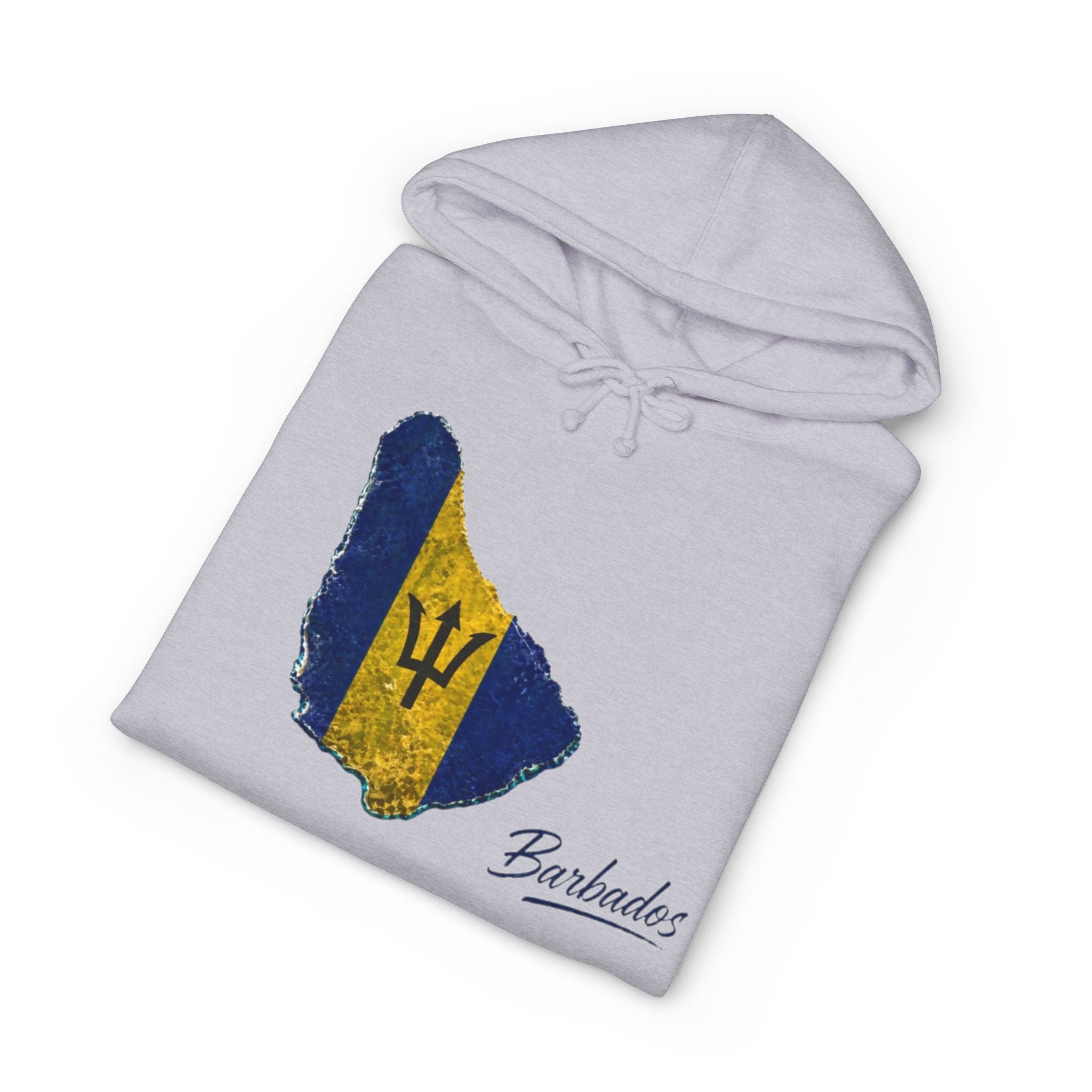 Barbados Flag Map Men Hoodie — Vintage Island Pride Pullover