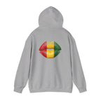 Flag Lip Print Hoodie — Ghana Flag Kiss Graphic Hooded Sweatshirt
