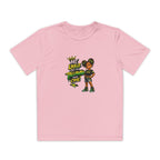 Youth Competitor Tee - 'Mi Likkle But Me Tall Mana' Caribbean Kid Graphic Shirt