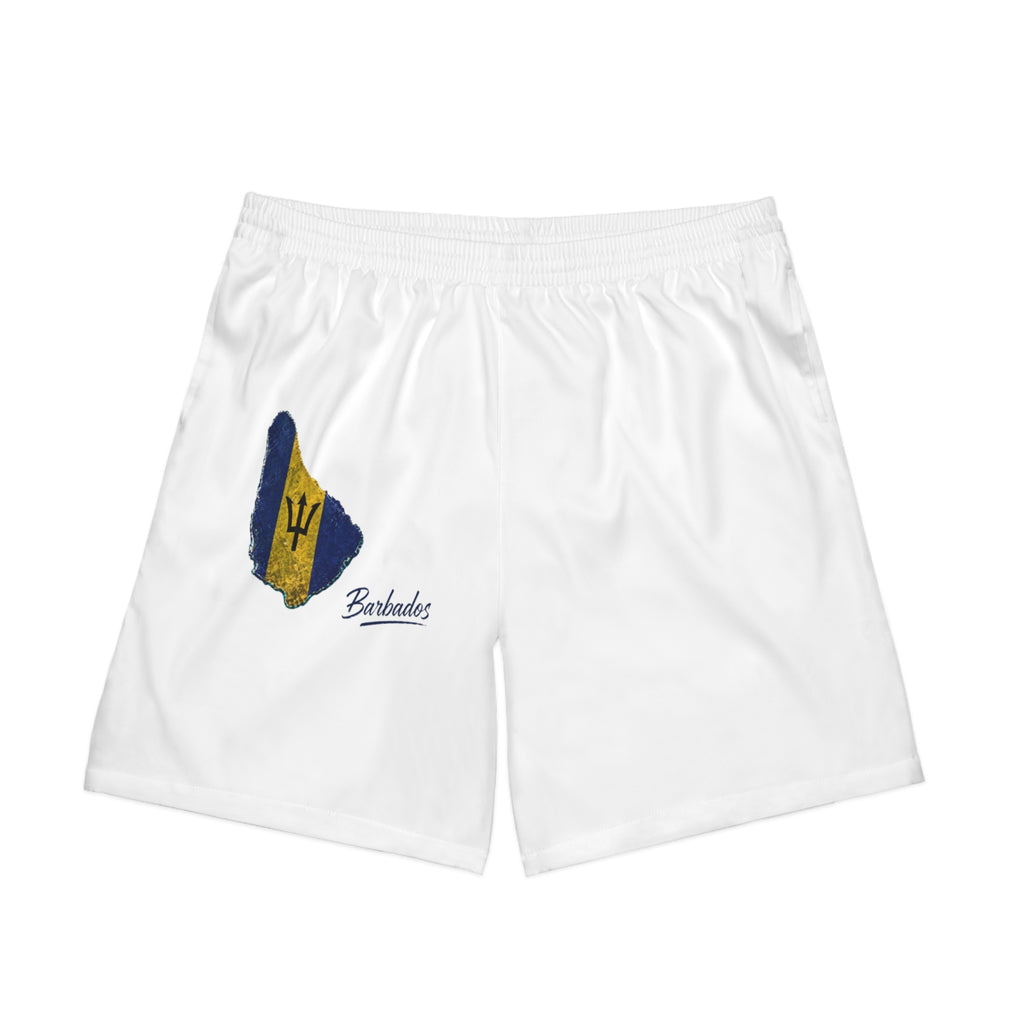 Barbados Flag Beach Shorts — Men's Island Swim Trunks