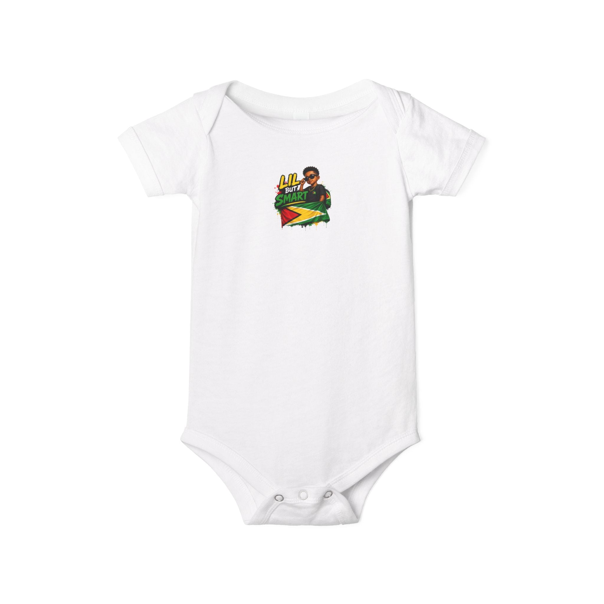 Infant Onesie with Reggae Dad & Guyana Flag Design — Cute Baby Bodysuit