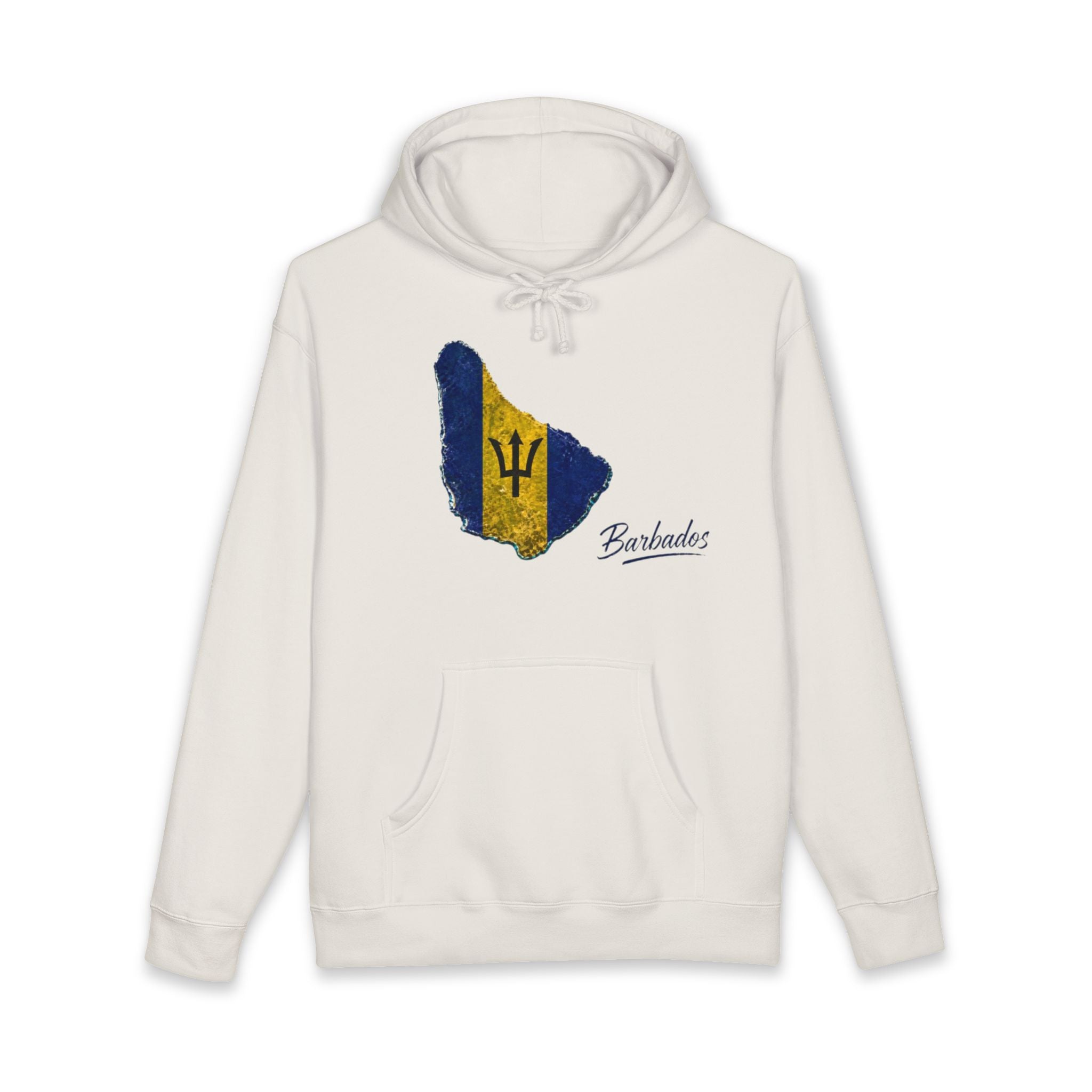 Barbados Flag Map Men Hoodie — Vintage Island Pride Pullover