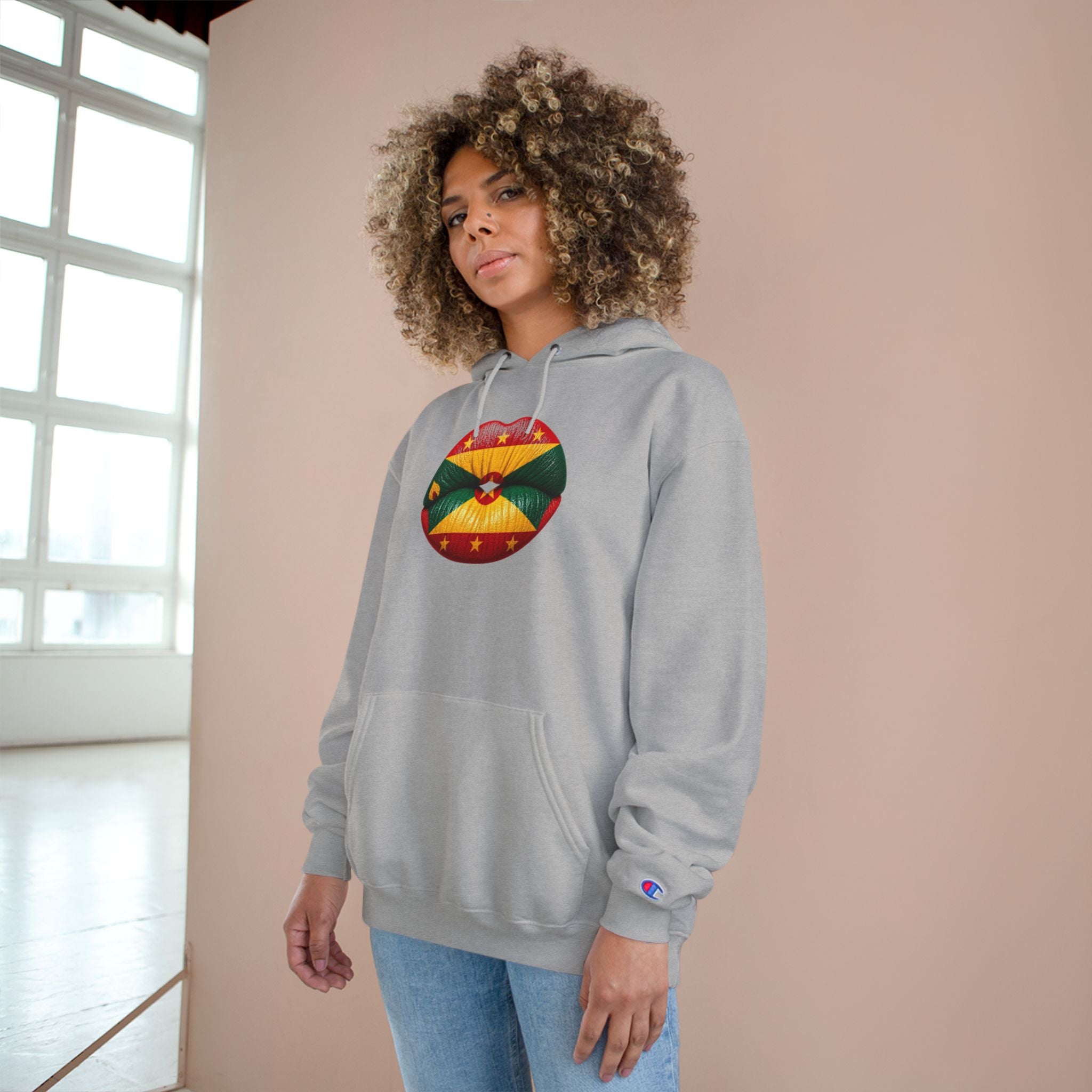 Grenada Flag Lips Hoodie — Bold Caribbean Pride Pullover