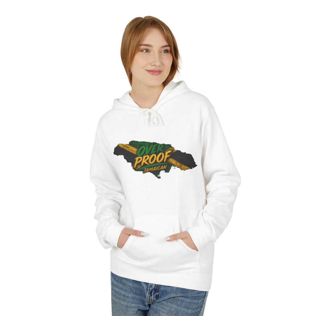 Jamaica Pride Men Hoodie — "Overproof Jamaican" Map Graphic
