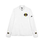 Embroidered Quarter-Zip Pullover — White Athletic Golf Top