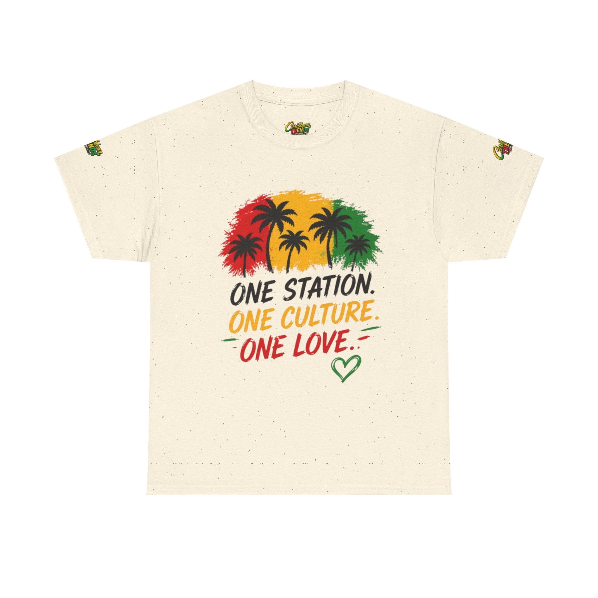 One Station One Culture One Love Men T-Shirt — Reggae Palm Tree Rasta Graphic Tee