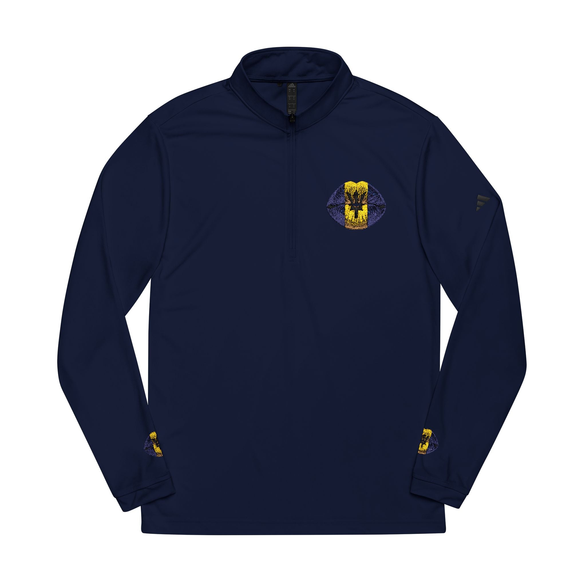 Embroidered Quarter-Zip Pullover — White Athletic Golf Top