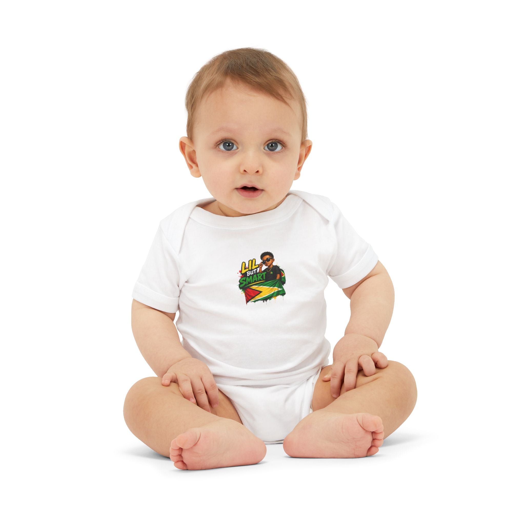 Infant Onesie with Reggae Dad & Guyana Flag Design — Cute Baby Bodysuit