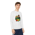 Youth Long Sleeve Tee — "Lil But Smart" Jamaican Flag Kids Shirt