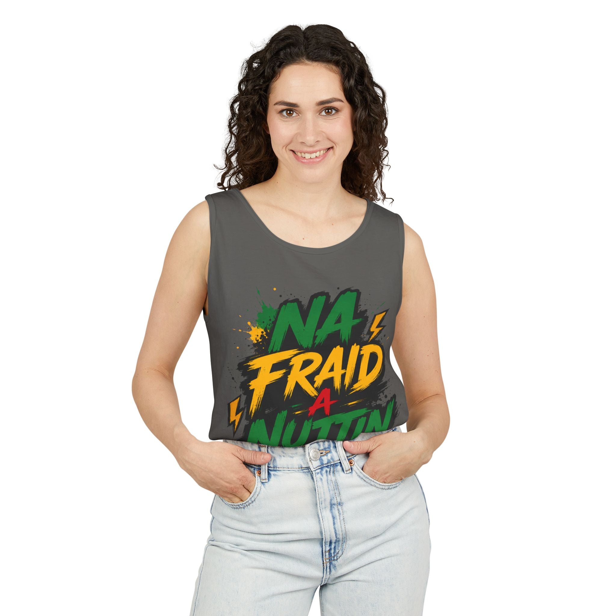 Jamaica Flag Kiss Tank Top — Jamaican Pride Lip Print