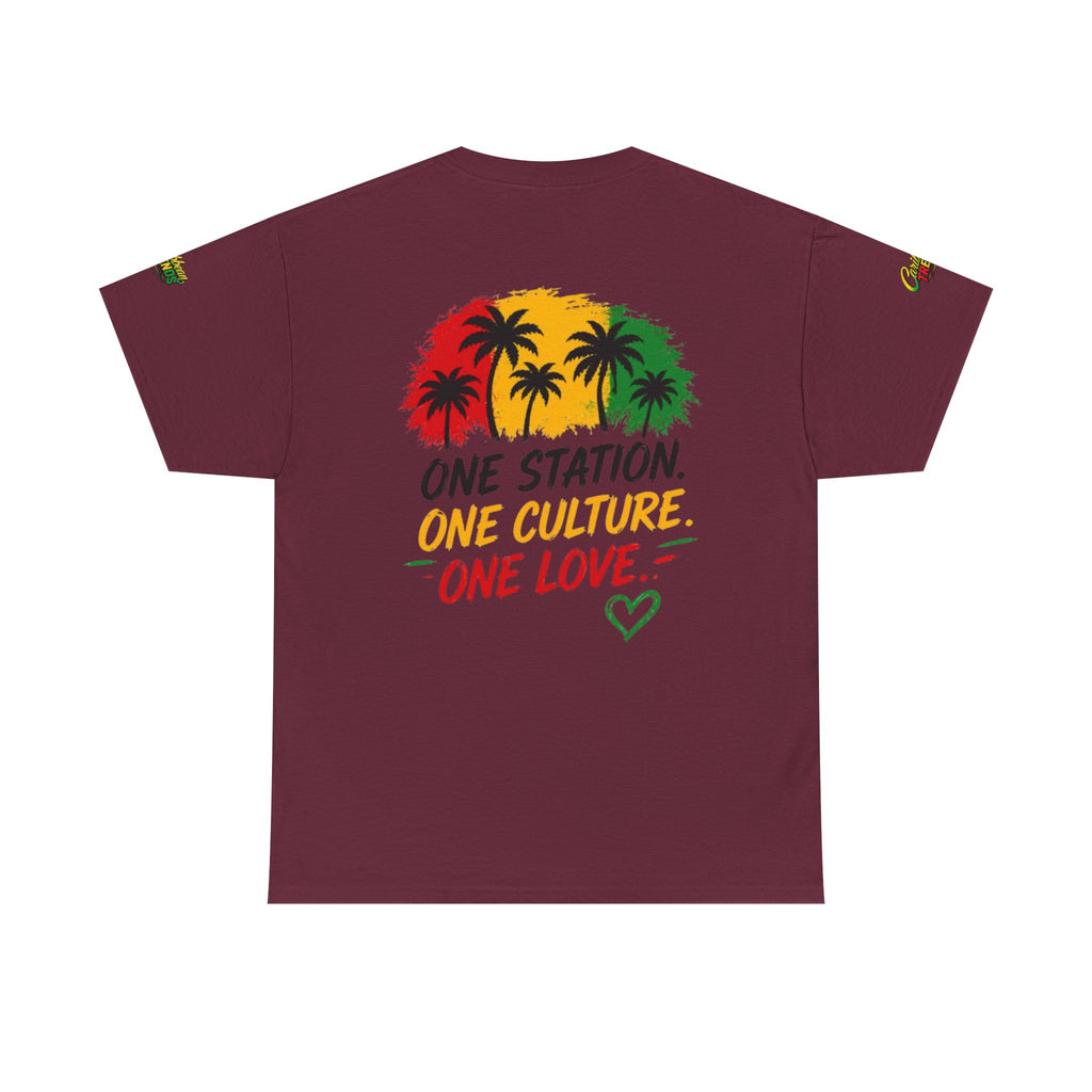 One Station One Culture One Love Men T-Shirt — Reggae Palm Tree Rasta Graphic Tee