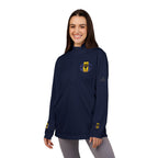 Embroidered Quarter-Zip Pullover — White Athletic Golf Top