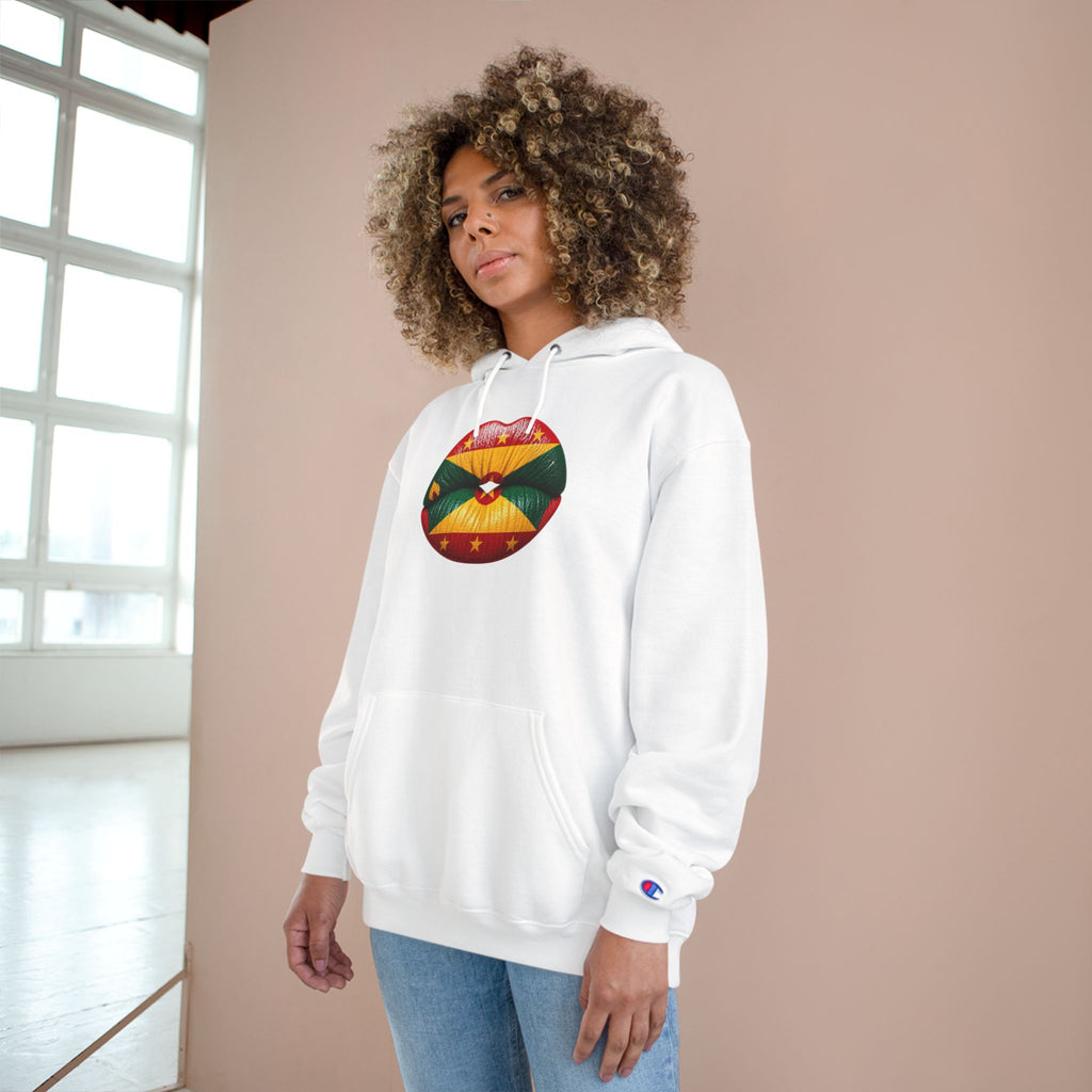 Grenada Flag Lips Hoodie — Bold Caribbean Pride Pullover