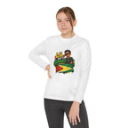 Youth Long Sleeve Tee — "Lil But Smart" Jamaican Flag Kids Shirt