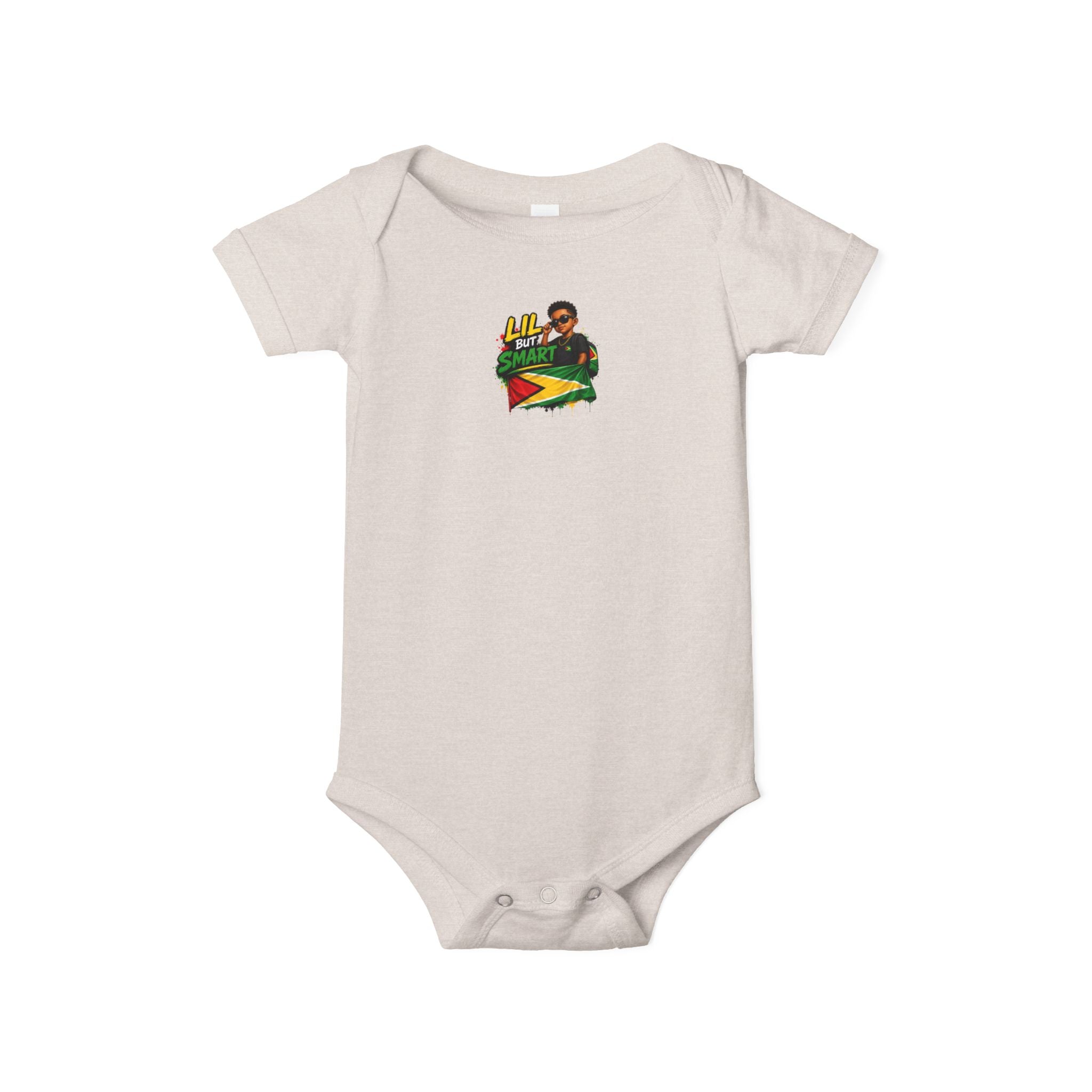 Infant Onesie with Reggae Dad & Guyana Flag Design — Cute Baby Bodysuit