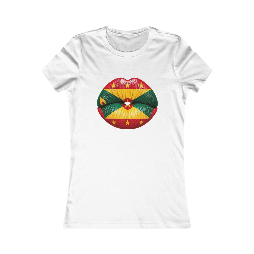 Grenada Flag Kiss Graphic Tee — Women's Patriotic Lips Shirt