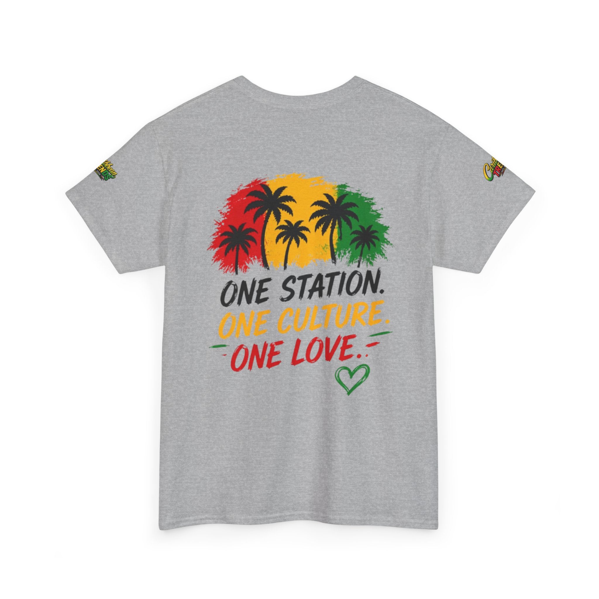 One Station One Culture One Love Men T-Shirt — Reggae Palm Tree Rasta Graphic Tee