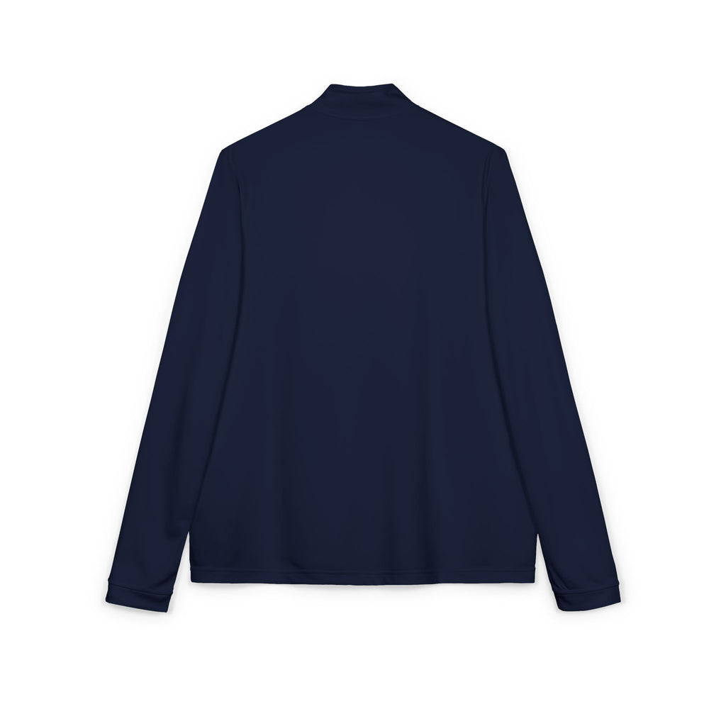 Embroidered Quarter-Zip Pullover — White Athletic Golf Top
