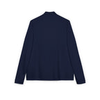 Embroidered Quarter-Zip Pullover — White Athletic Golf Top