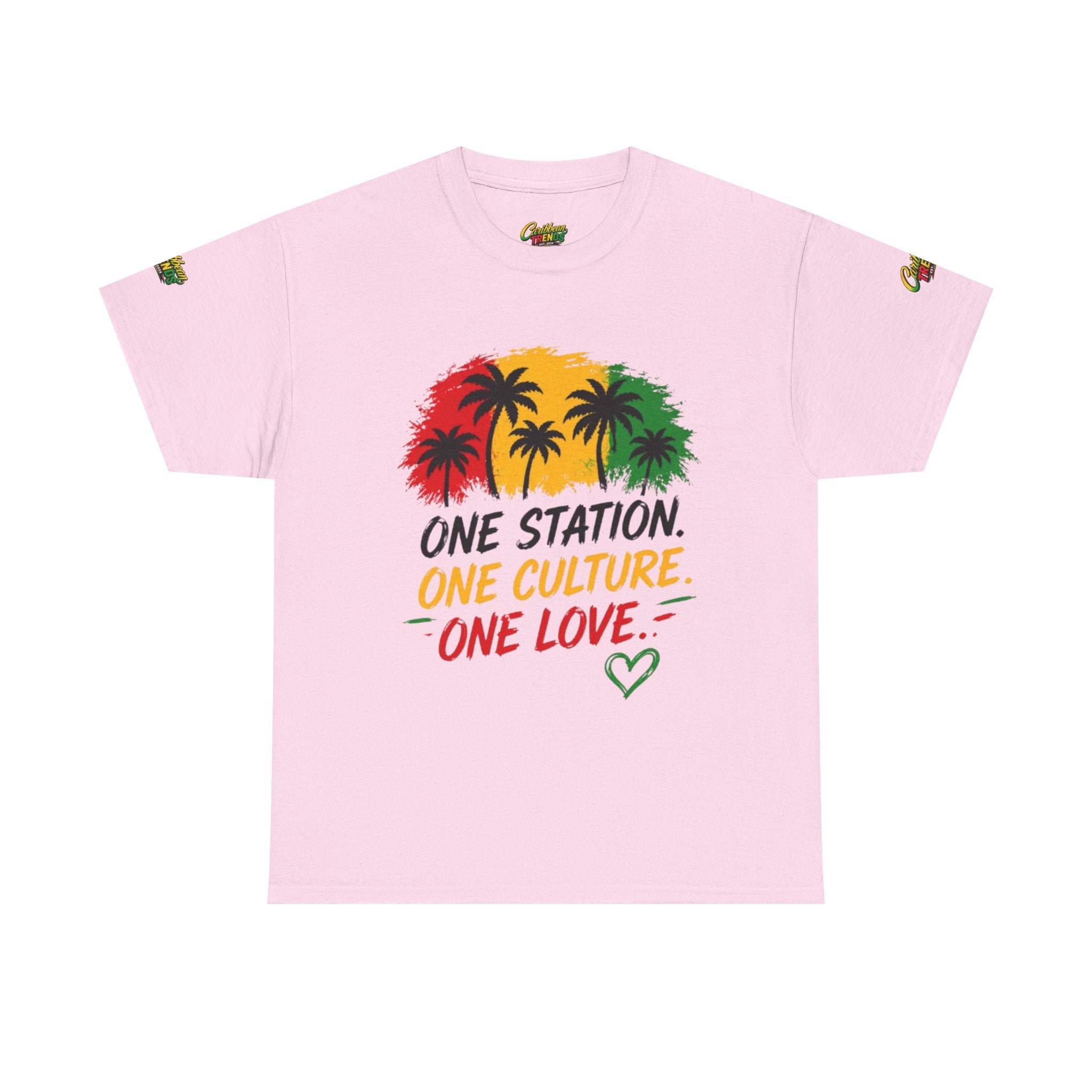 One Station One Culture One Love Men T-Shirt — Reggae Palm Tree Rasta Graphic Tee