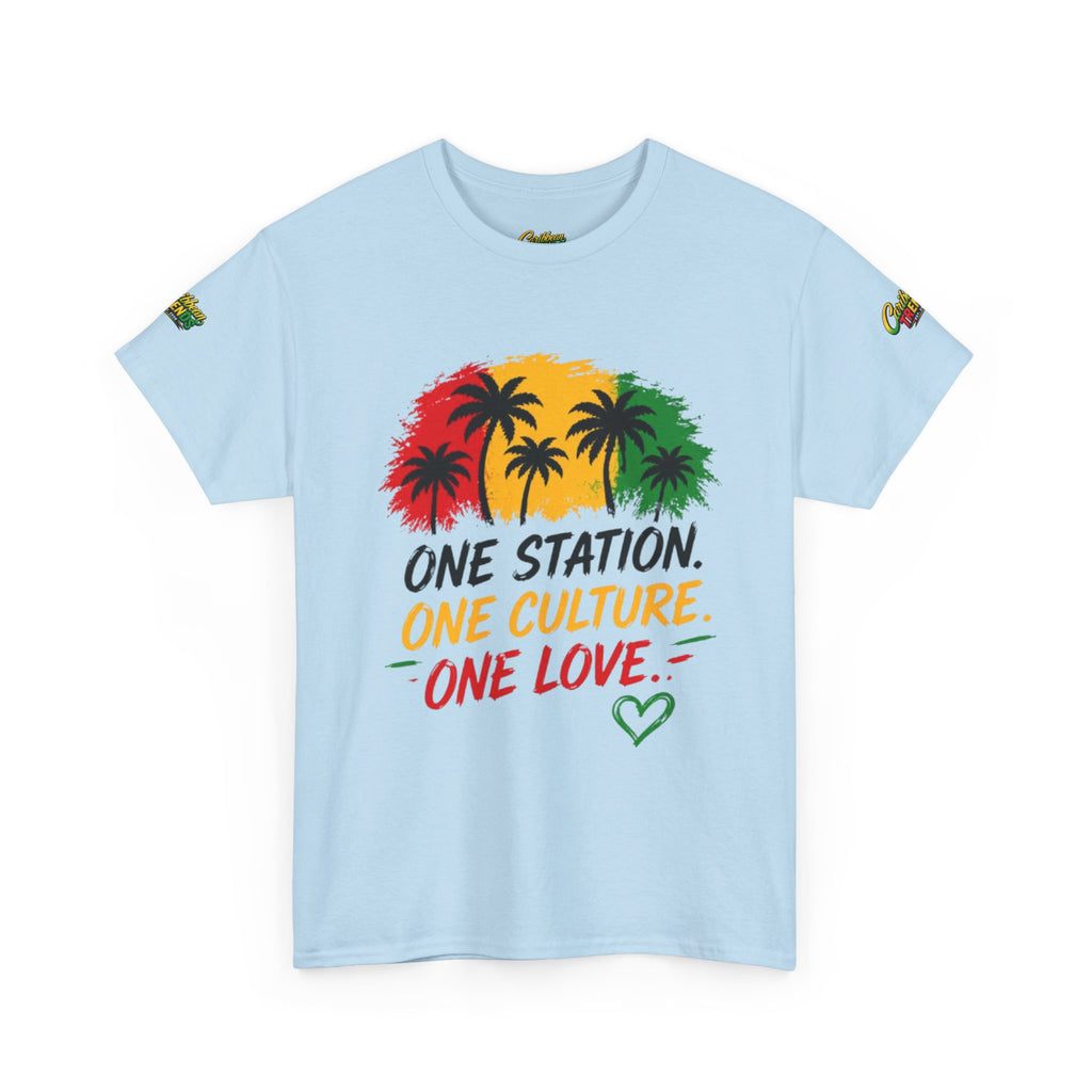 One Station One Culture One Love Men T-Shirt — Reggae Palm Tree Rasta Graphic Tee