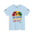 One Station One Culture One Love Men T-Shirt — Reggae Palm Tree Rasta Graphic Tee