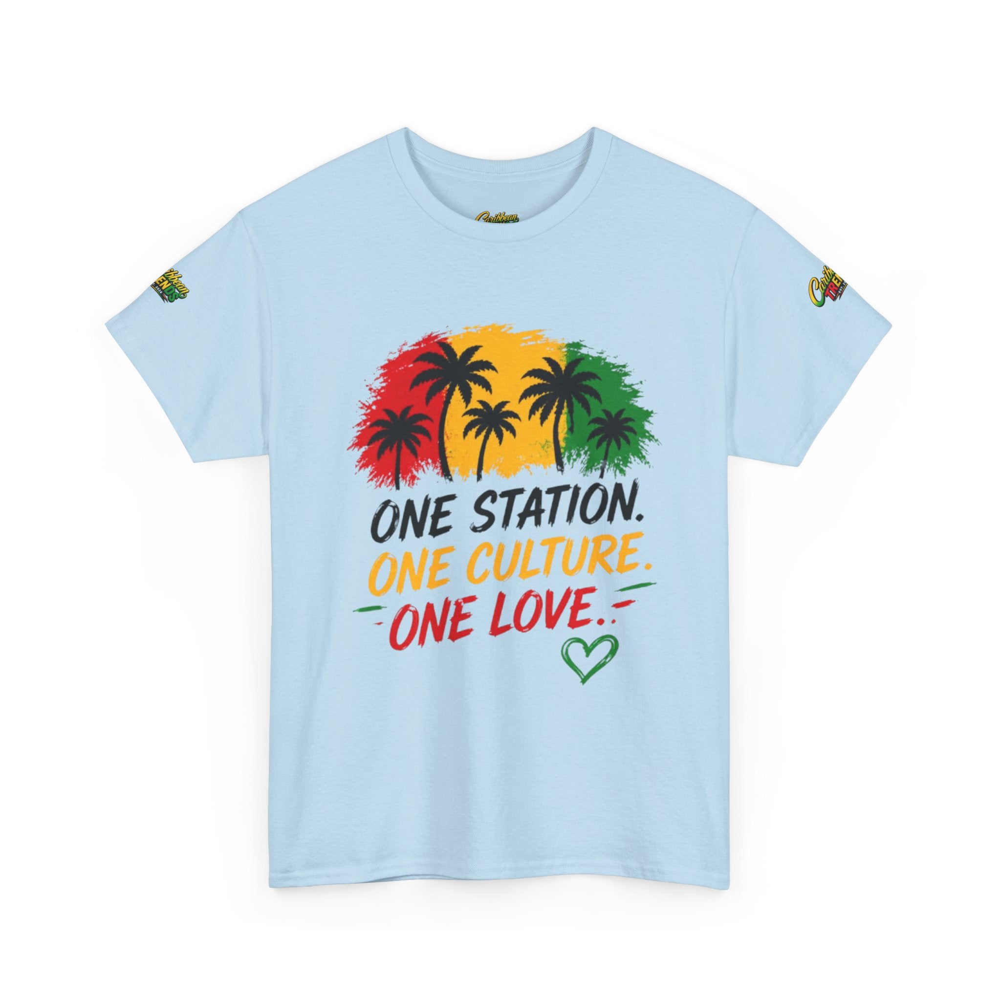 One Station One Culture One Love Men T-Shirt — Reggae Palm Tree Rasta Graphic Tee
