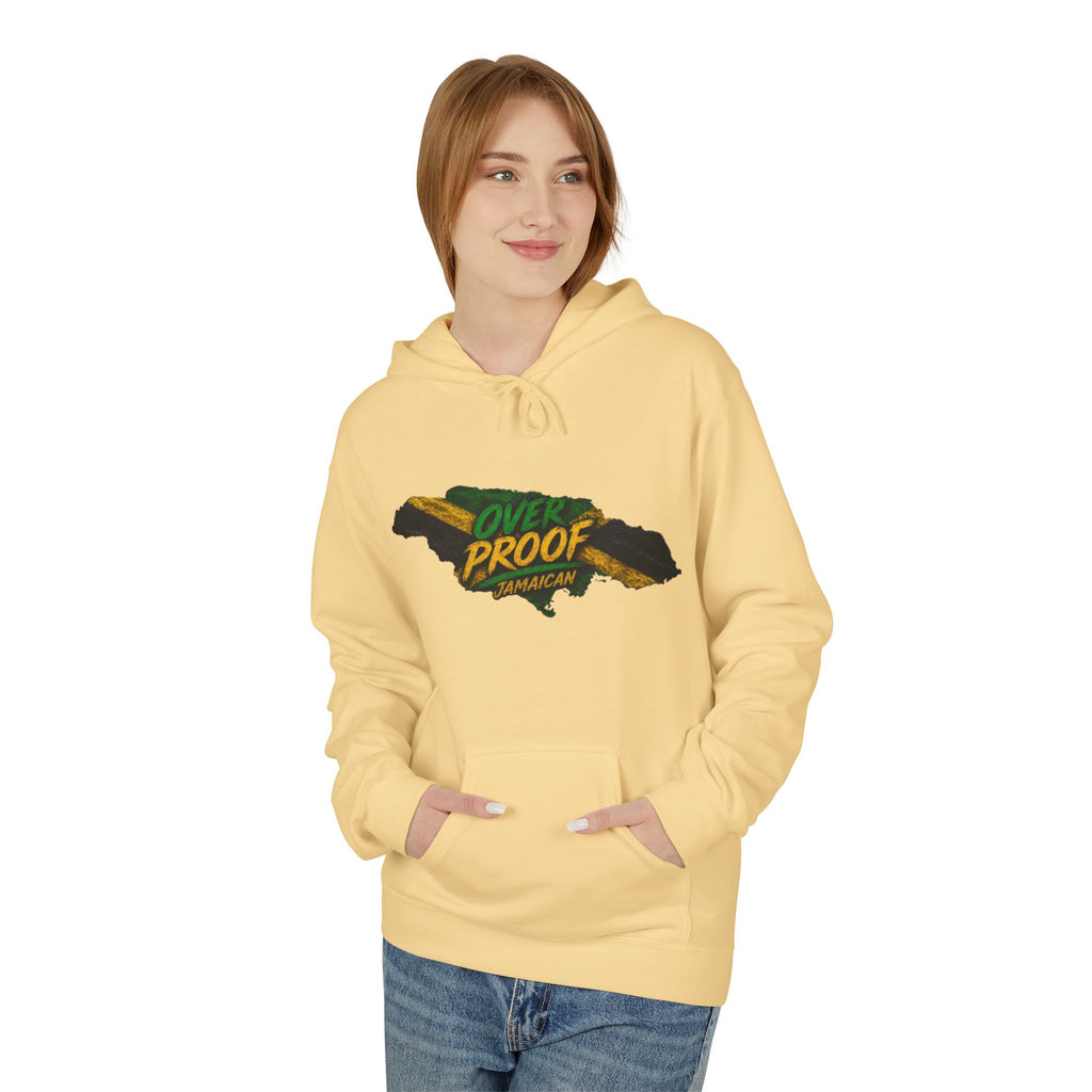 Jamaica Pride Men Hoodie — "Overproof Jamaican" Map Graphic