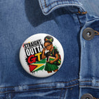Straight Outta GT Pin Button — Guyana Pride Girl Badge