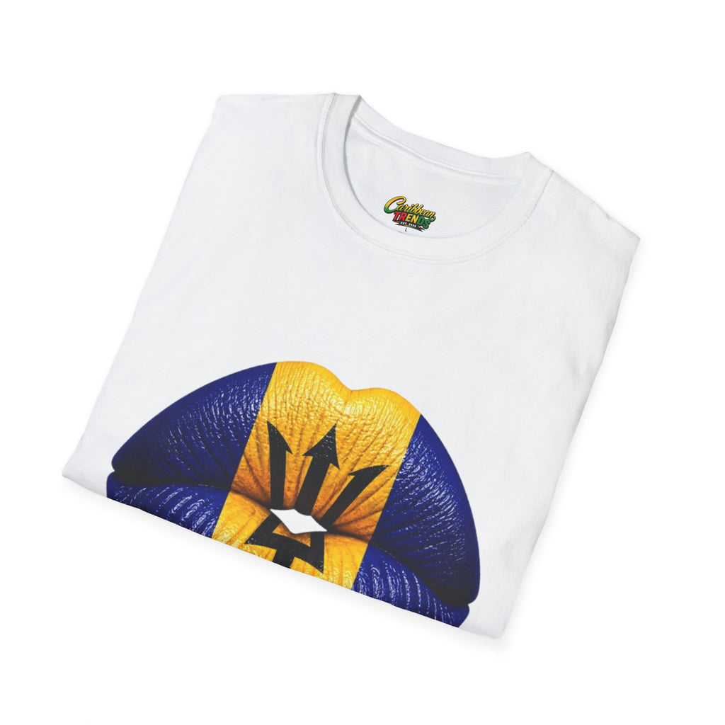 Barbados Flag Lip Print T-Shirt