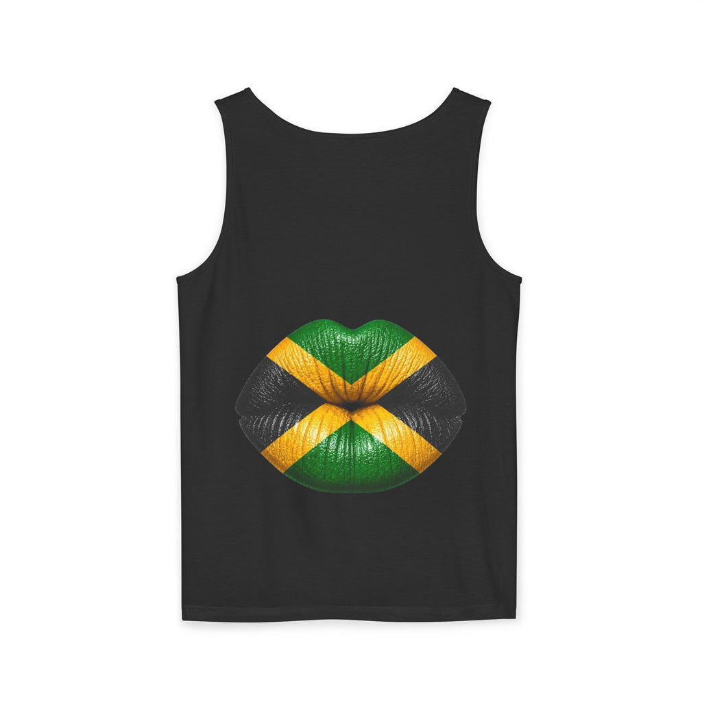 Jamaica Flag Kiss Tank Top — Jamaican Pride Lip Print
