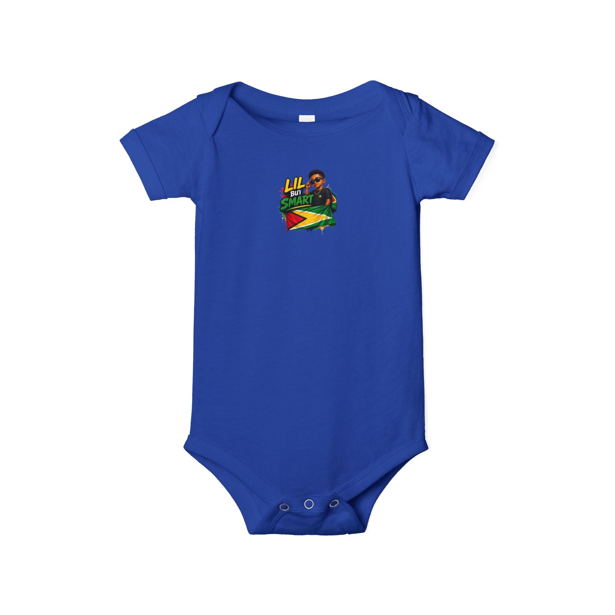 Infant Onesie with Reggae Dad & Guyana Flag Design — Cute Baby Bodysuit