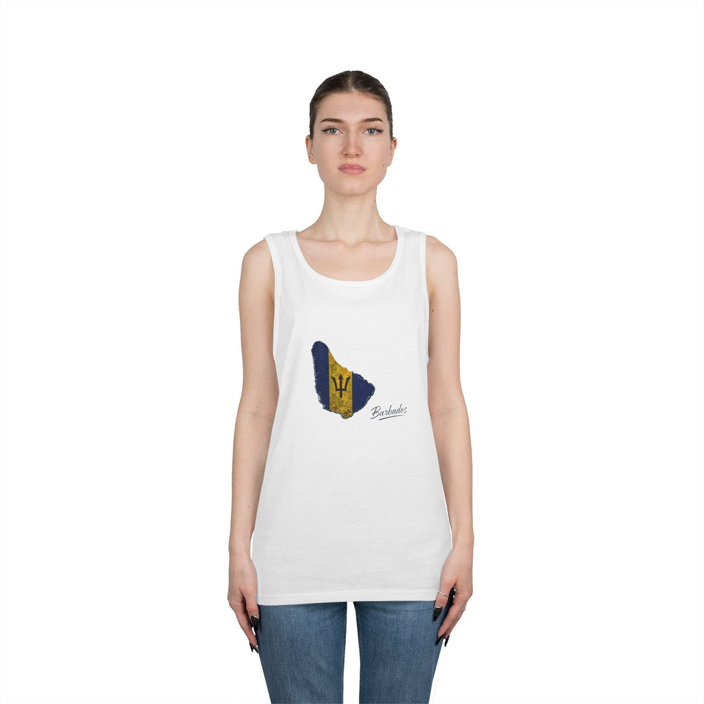Barbados Flag Men Outline Tank — Island Pride Barbados Graphic Tank Top