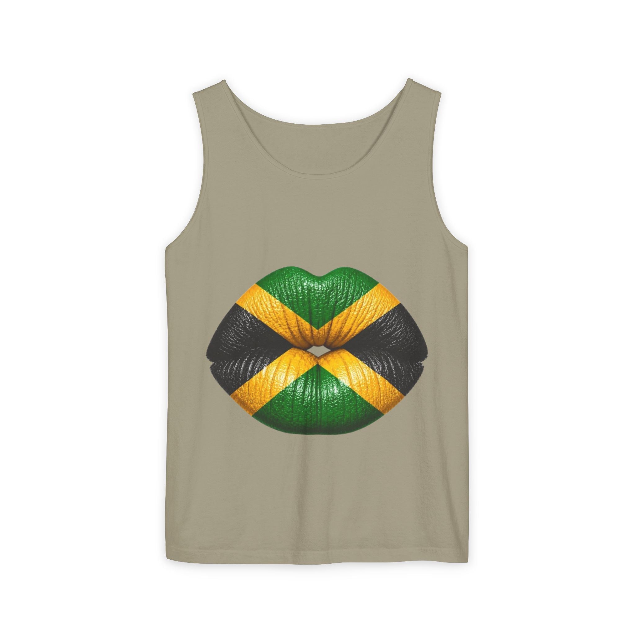 Jamaica Flag Kiss Tank Top — Jamaican Pride Lip Print