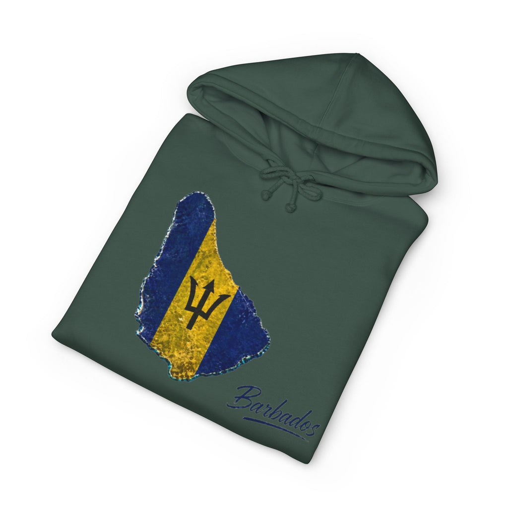 Barbados Flag Map Men Hoodie — Vintage Island Pride Pullover