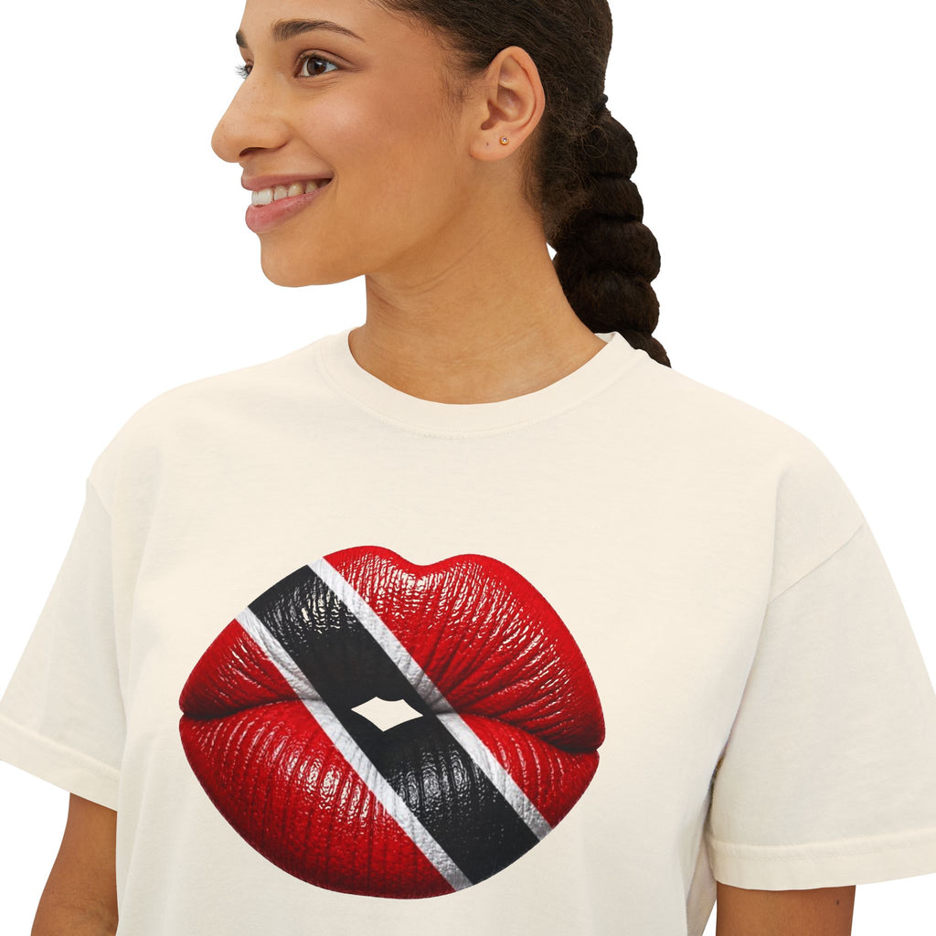 Trinidad & Tobago Flag Kiss Women's Boxy Tee
