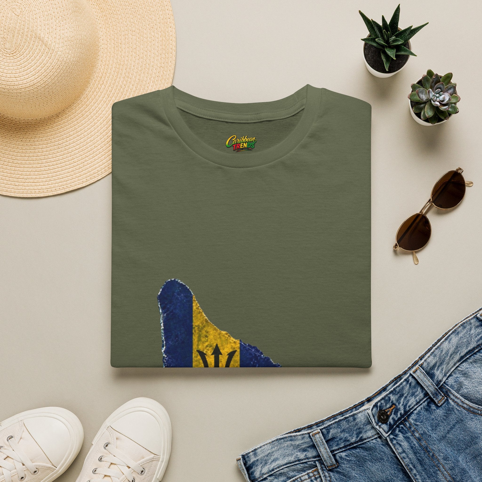 Barbados Flag Map Men T-Shirt – Distressed Island Pride Tee