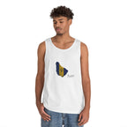Barbados Flag Men Outline Tank — Island Pride Barbados Graphic Tank Top