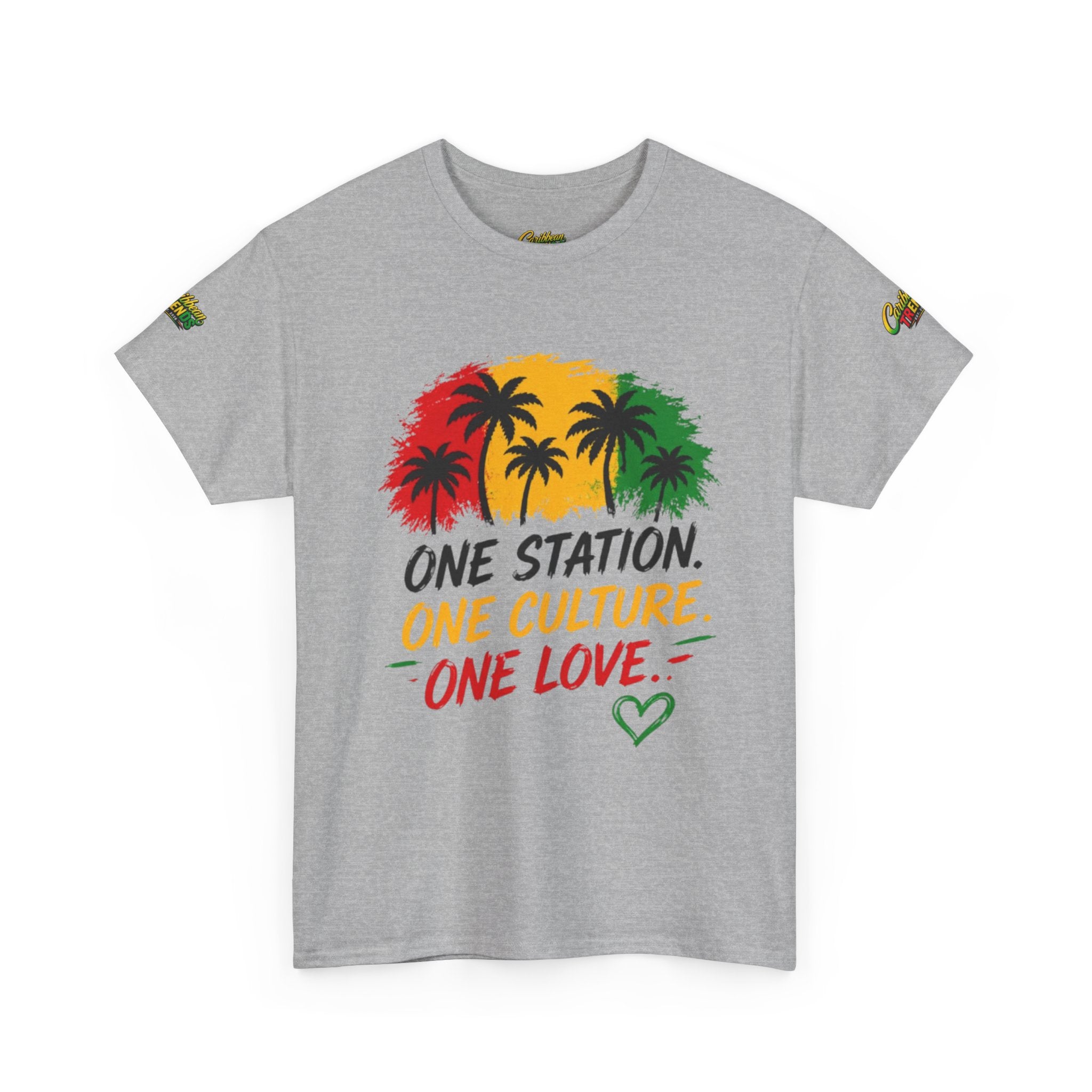 One Station One Culture One Love Men T-Shirt — Reggae Palm Tree Rasta Graphic Tee
